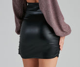Chic Babe Liquid Leather Wrap Mini Skirt Sai Feel